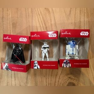 Hallmark Disney Star Wars R2-D2 Darth Vader Storm Troop Christmas Ornament Set 3